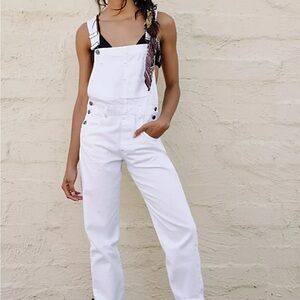 We The Free White Denim Overalls Relaxed Fit